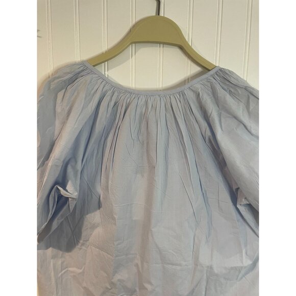 Chelsea & Theodore Light Blue Puff Sleeve Top XS 100% Cotton Made In India - Picture 4 of 12